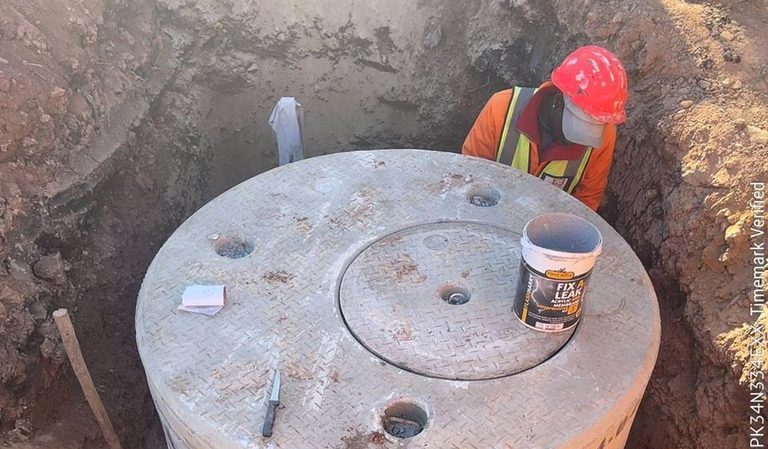 Sanitation manhole installation - verified site